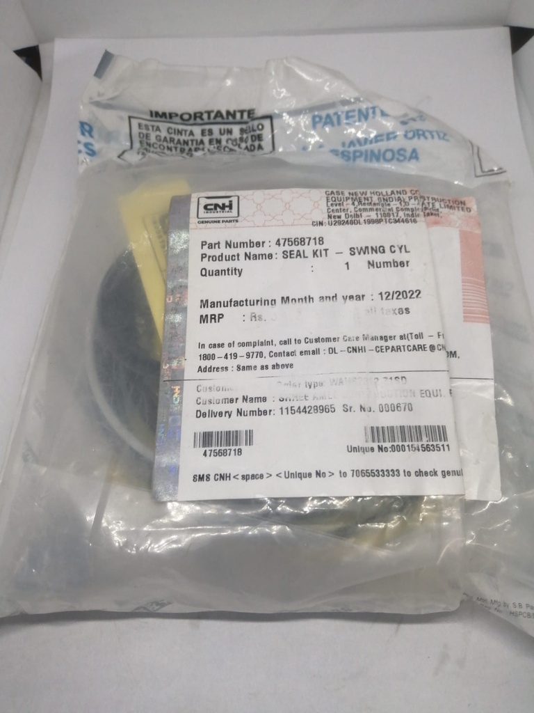 KIT DE SELLOS 60X110 SWING PARA CASE 770EX 851EX 47568718