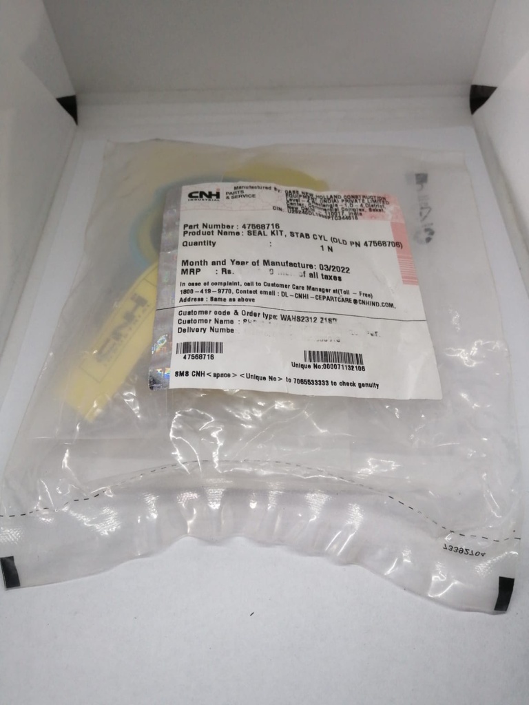 KIT DE SELLOS 50X70 ESTABILIZADOR PARA CASE 770SS 770EX 851EX 47568716