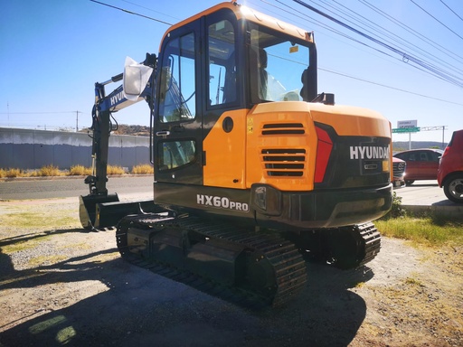 [MEXC-31] 2024 EXCAVADORA HYUNDAI HX60PRO NUEVA, MOTOR YANMAR 4 CIL DIESEL 50HP , CABINA CERRADA CON A/C, CUCHARÓN 0.21M3, AUX HIDRÁULICO, ORUGAS METÁLICAS, PESO 5,800 KGS