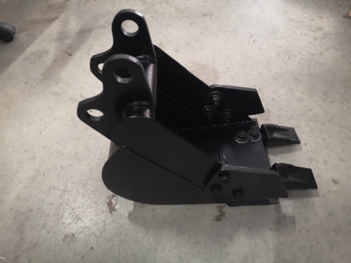 [ADM-10] CUCHARÓN ZANJERO PARA MINIEXCAVADORA 20CMS.ANCHO (NUEVO) ENTRADAS 9CMS PARA PERNOS DE 1 PULG, 2 DIENTES, 2 GAVILANES.